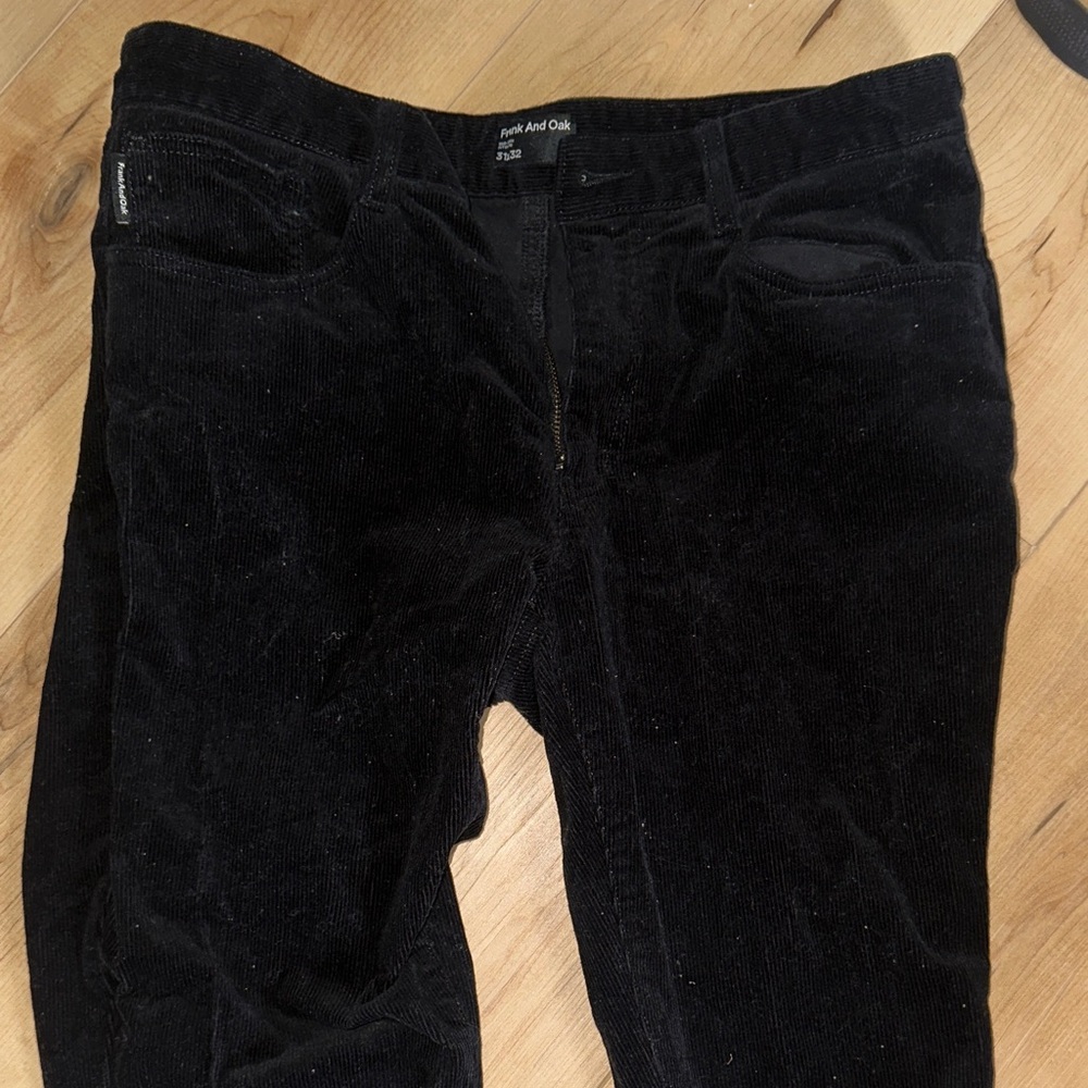 Frank & Oak Black Corduroy Men's Pants